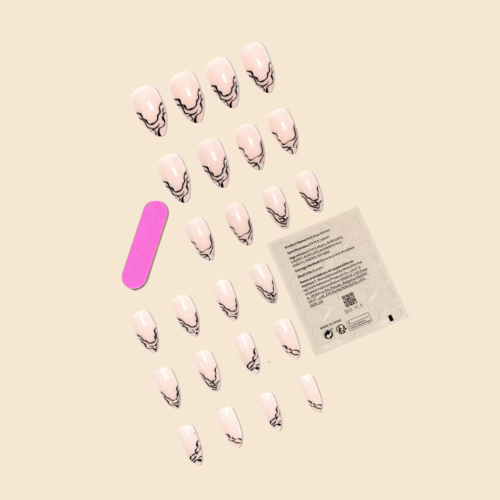 Ensemble de faux ongles portables pour femmes et filles