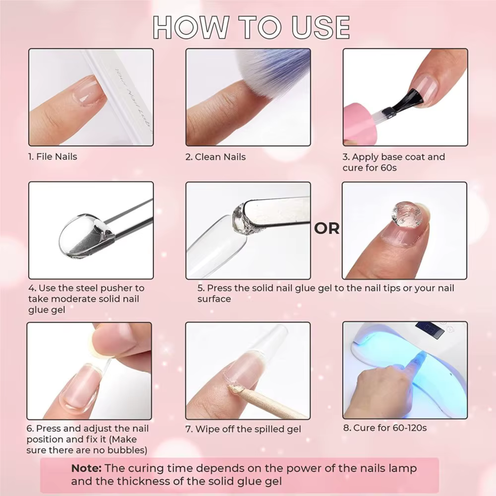 Colle à ongles en Gel solide