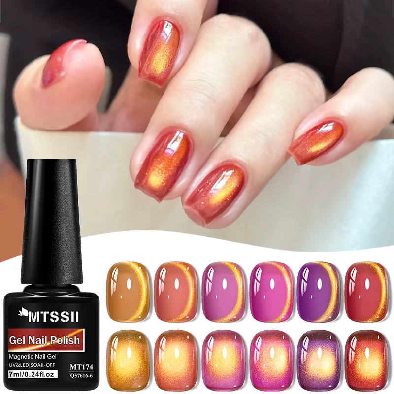 Vernis Gel magnétique chat brillant doré