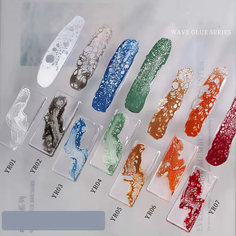 Vague Gel ongles tache rapide spécial Halo colorant Nail Art trou de bulle Gel 7 couleurs pour marbre