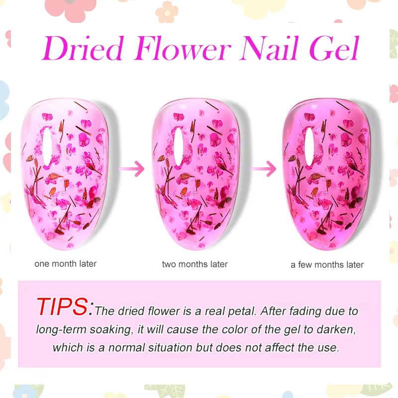 LILYCUTE 8ml rose fleur séchée Gel vernis à ongles