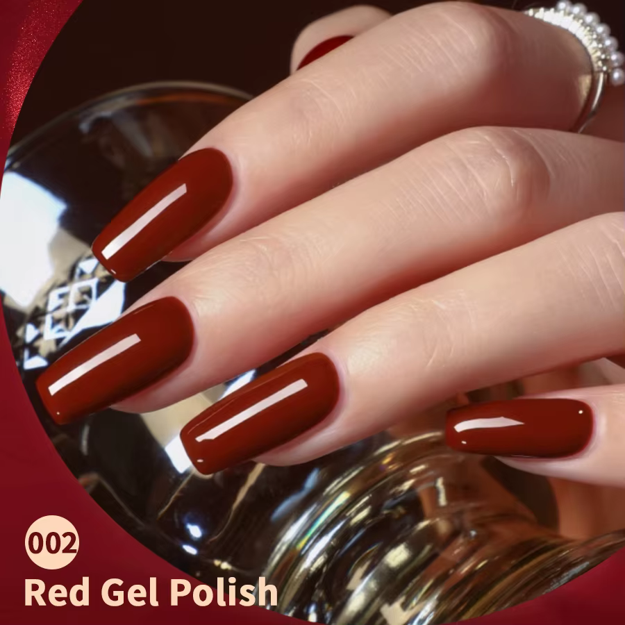 RS NACanon-Verhéritage à Ongles Gel UV Rouge à Paillettes Magnétiques