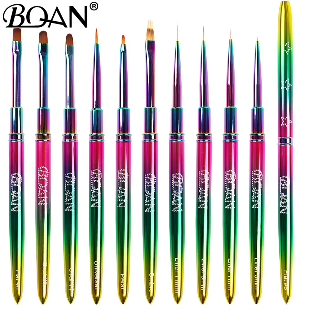 BQAN 10 styles de pinceaux pour nail art à effet dégradé étoilé