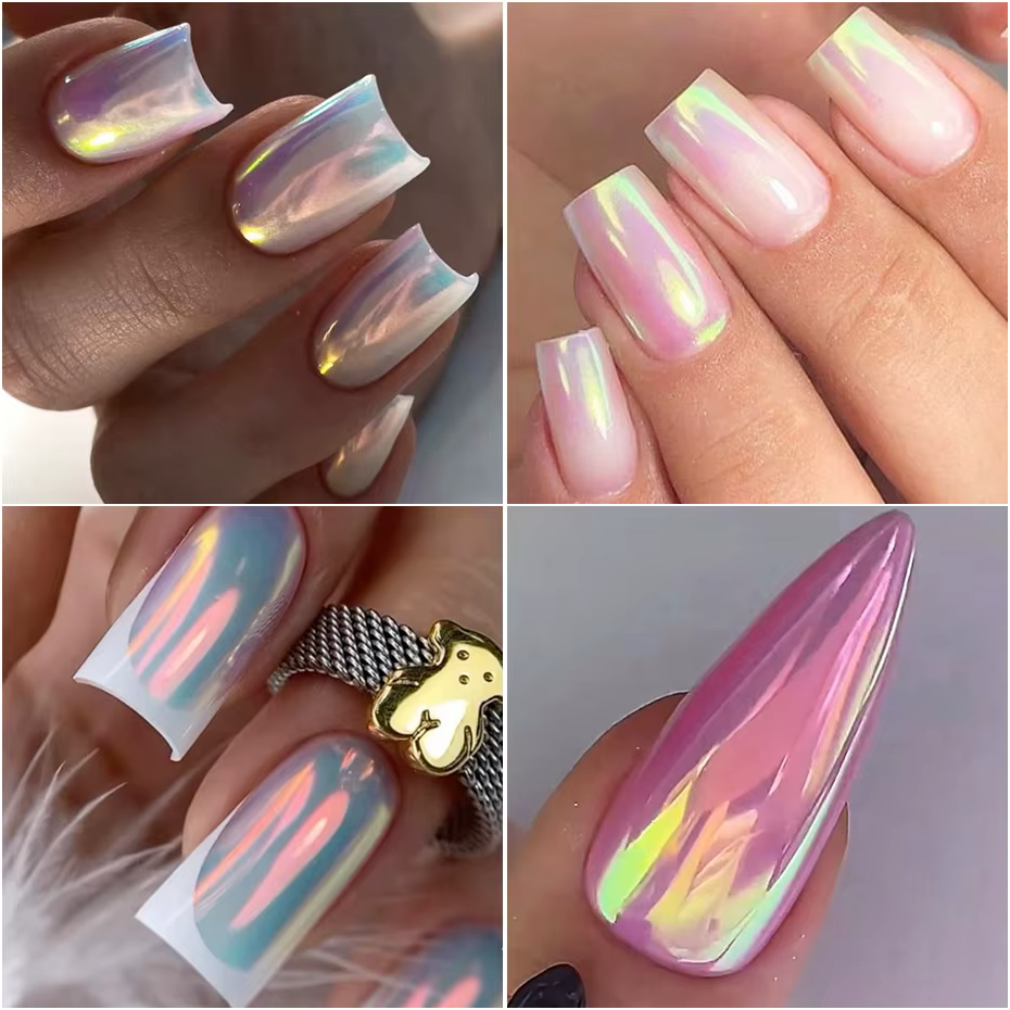 Poudre à ongles licorne chromée