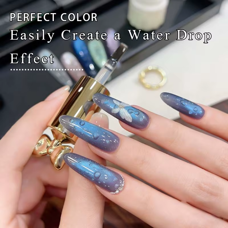 Gel à ongles effet goutte d'eau transparent pour nail art