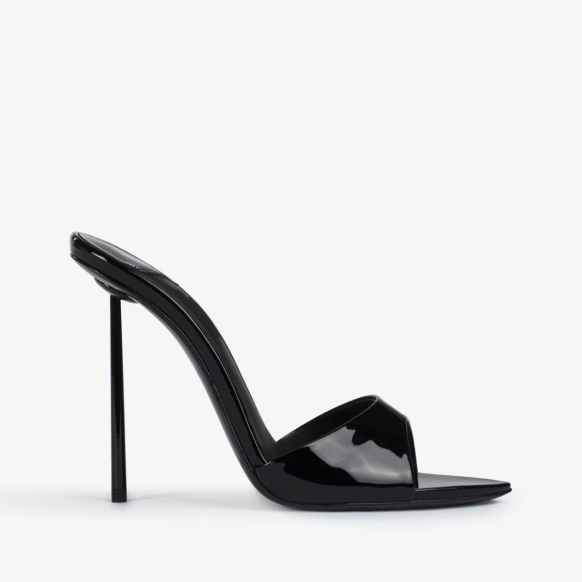 Sandales à talons en cuir verni rouge, Mules peu profondes à enfiler, talons aiguilles solides et Sexy, chaussures d'été de 9CM, bout ouvert, une sangle