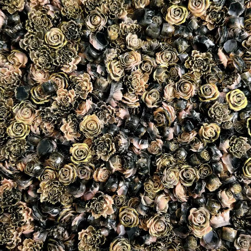 Breloques à ongles en résine incrustée de feuille d'or