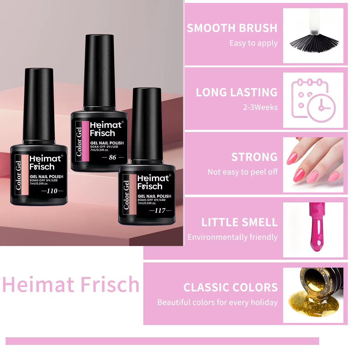Vernis à ongles gel Heimat Frisch à usage unique 7 ml