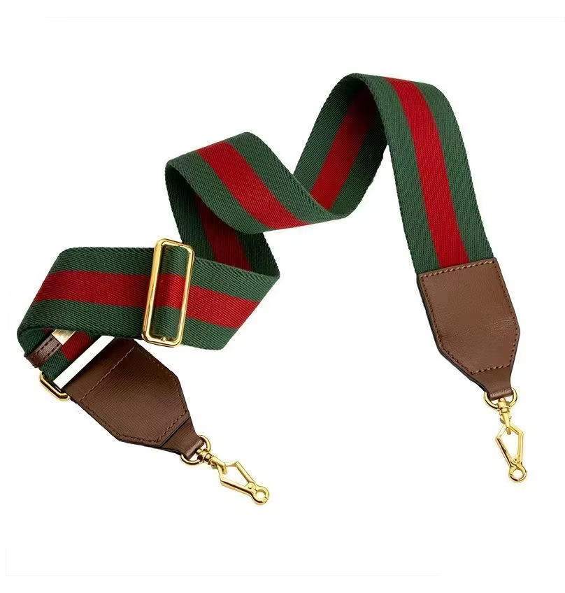 Sangle d'épaule en toile de 5 cm de large pour sac GUCCI Horsebit 1955, longueur réglable, couleur rouge et verte, sangle de sac