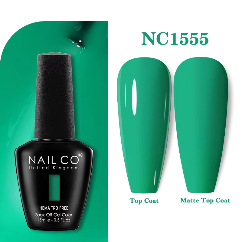 NAILCO 15ml série verte couleur foncée Gel vernis à ongles hybride durable pour Base mat couche de finition manucure tremper UV LED Nail Art Gel