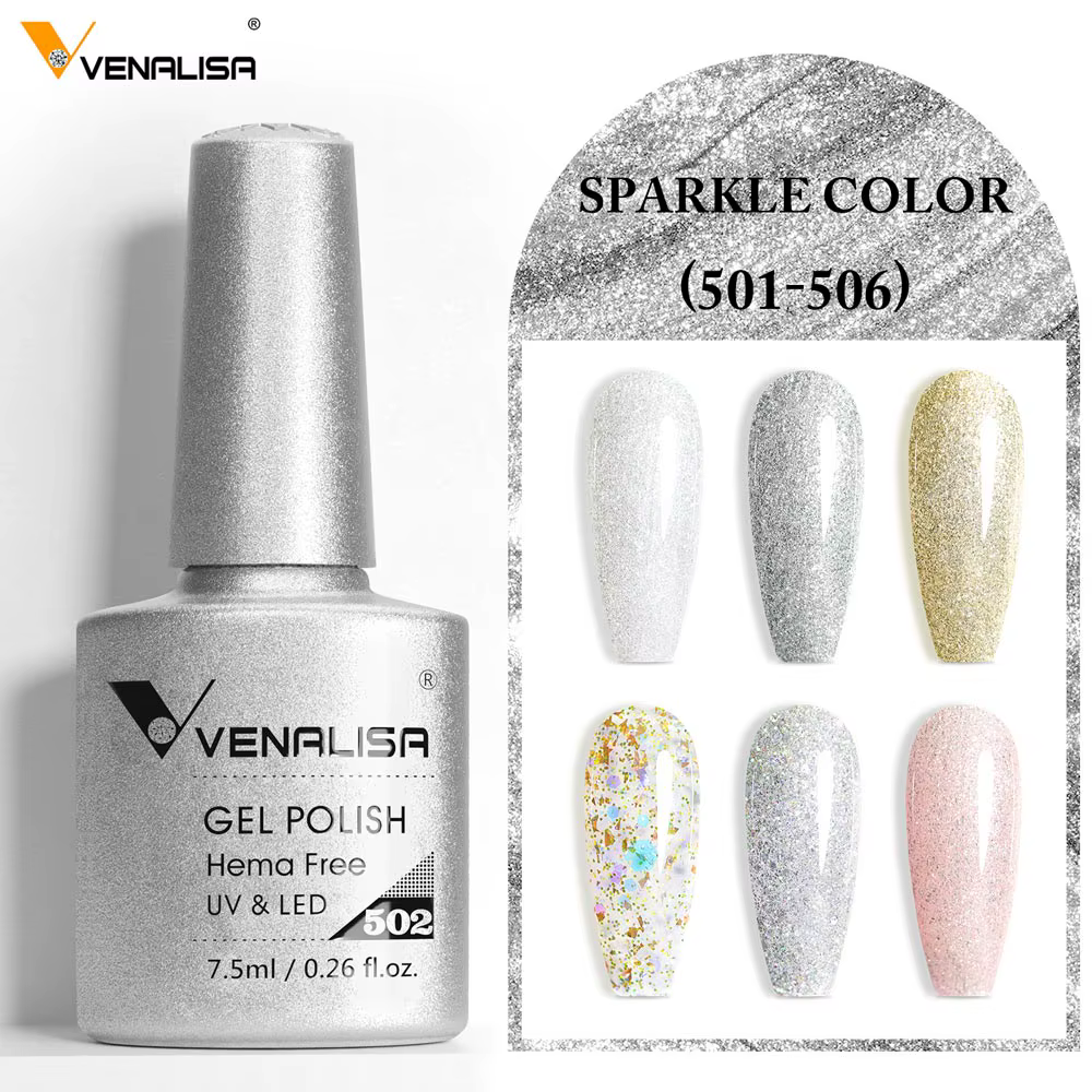 VENALISA 7.5ml vernis à ongles Gel étincelle paillettes diamant brillant couleurs d'été Semi Permanent tremper UV LED
