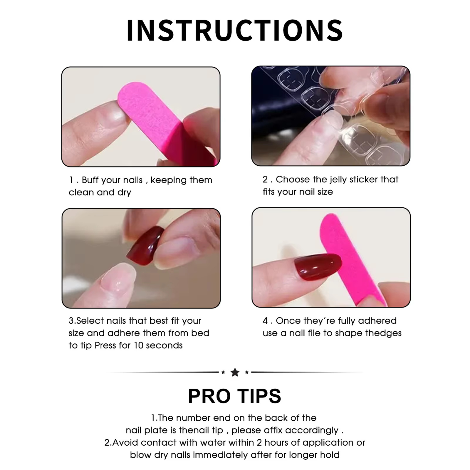 24 faux ongles français à pois avec nœud papillon
