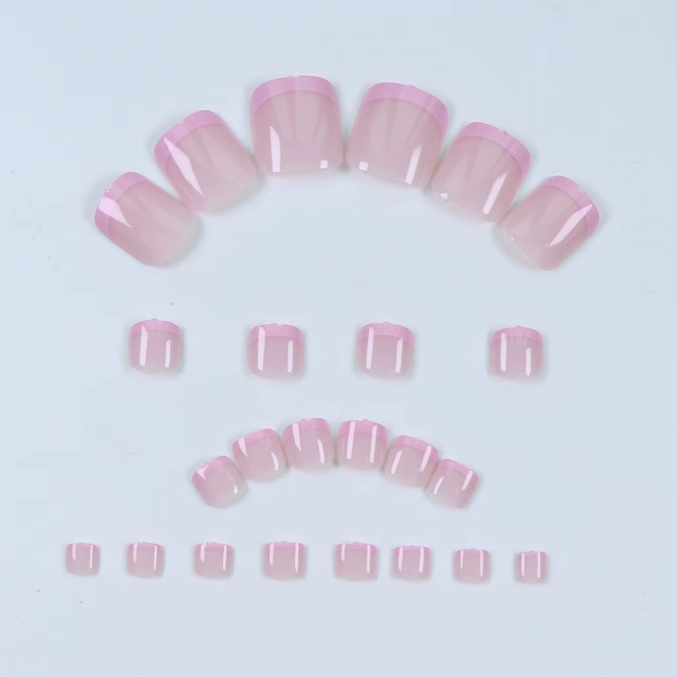 96 pièces pointes françaises presse sur les ongles des pieds