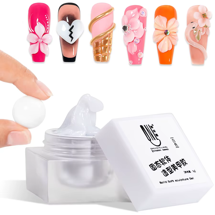 RSNAIL 5g solide sculpté Gel vernis à ongles antiadhésif main moulage Gel tremper UV/LED Nail Art clair blanc 3D