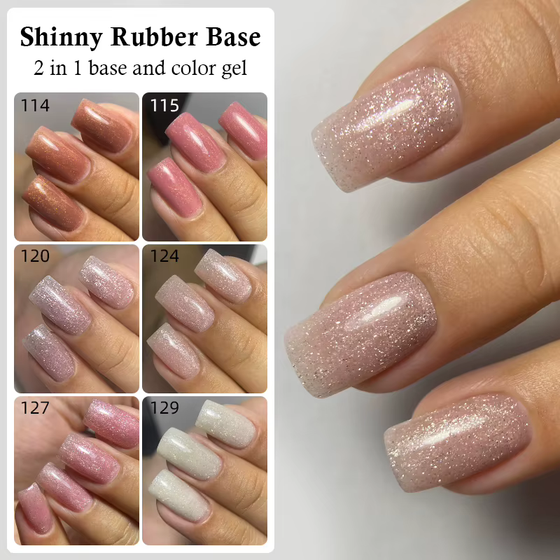 MSHARE – vernis Gel à Base en caoutchouc scintillant pour ongles