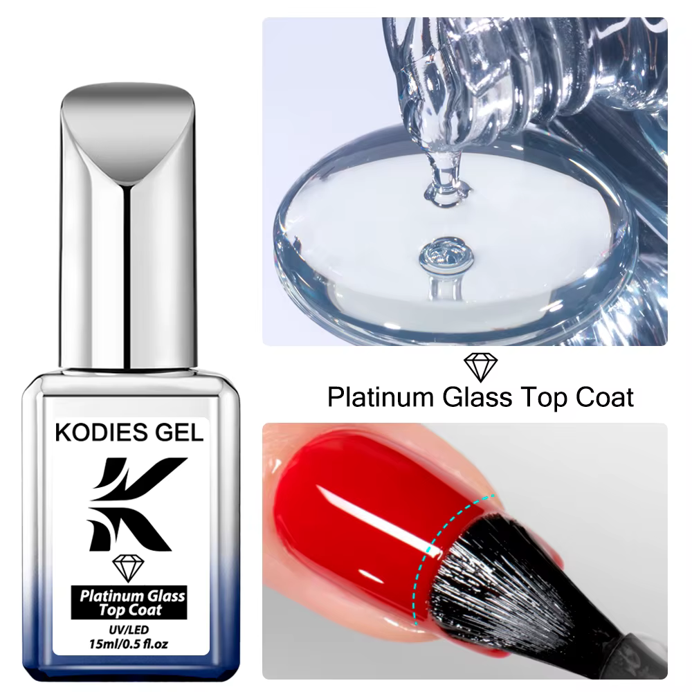 KODIES GEL verre couche de finition Super brillant Gel Vernis à ongles