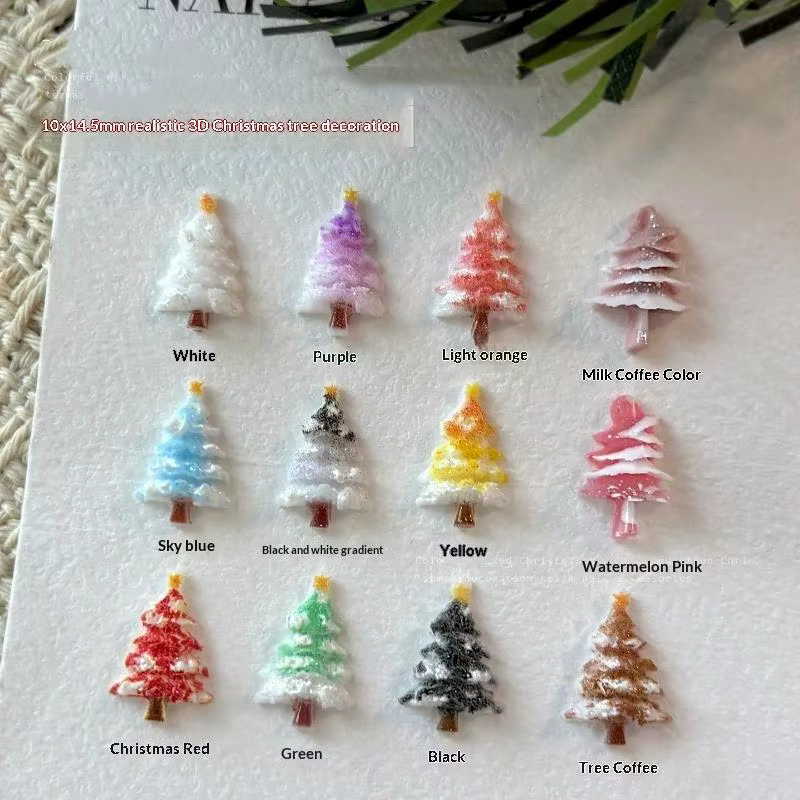 30 pièces, décorations pour ongles sur le thème de l’arbre de Noël, adorables paillettes, mini ornements en résine et en cristal pour la décoration d’ongles, idéal pour les créations manucures d’hiver