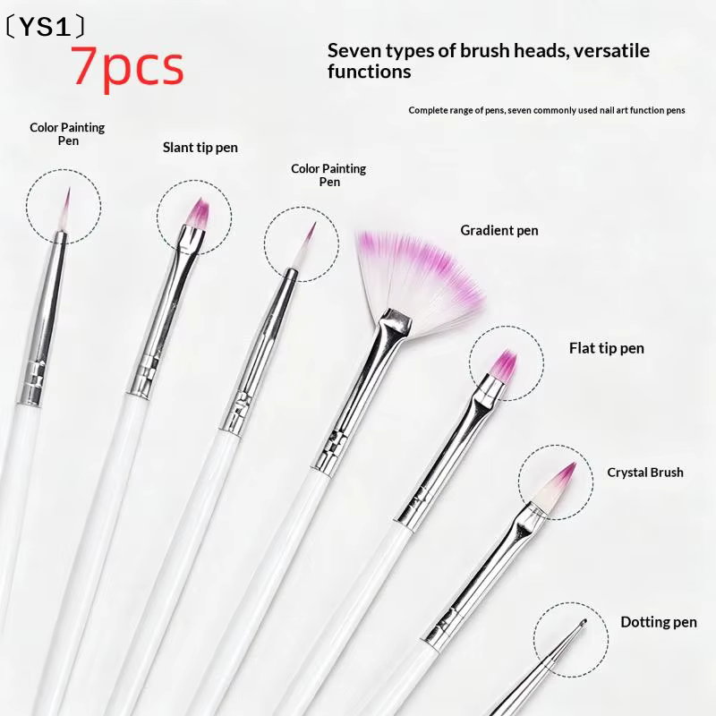〔YS1〕Ensemble de 7 pinceaux pour nail art