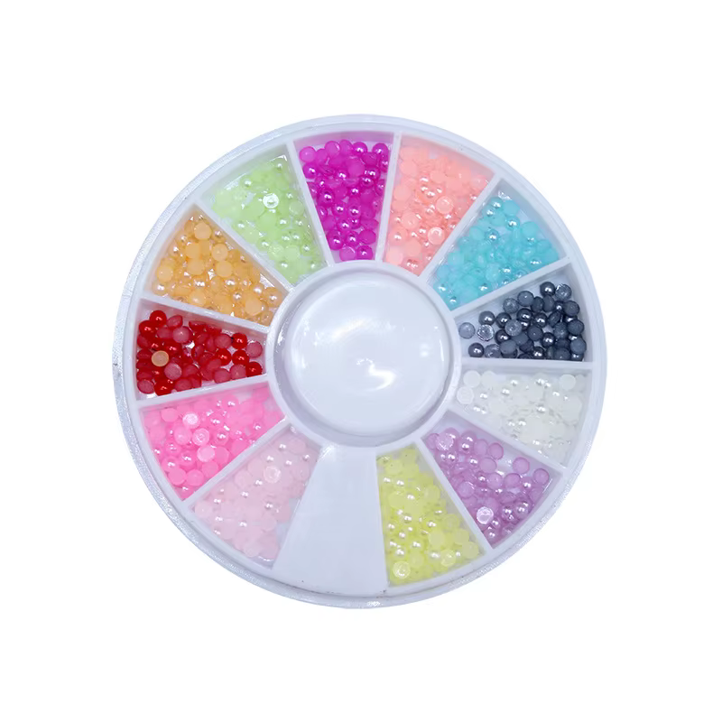 12 couleurs de décoration d'ongles en perles