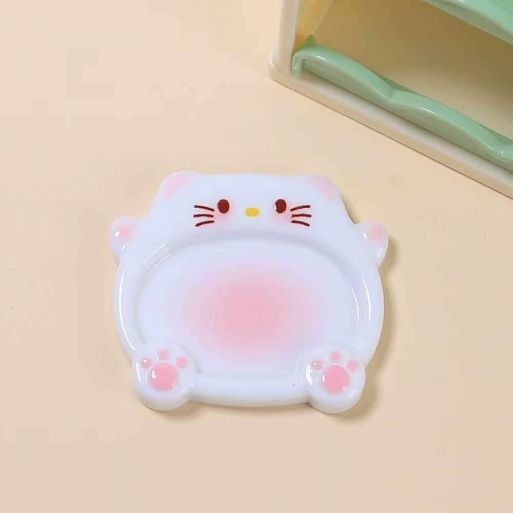 Palette de mélange de couleurs pour nail art, 2 pièces, motif ours de dessin animé mignon, outils de manucure pour peinture et dessin au gel