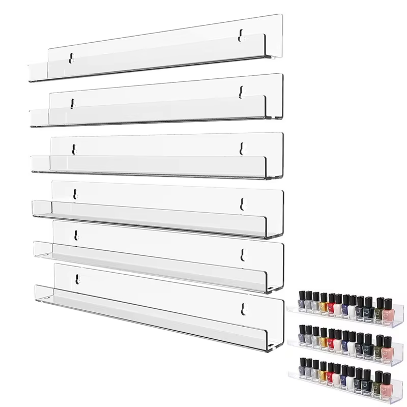 Présentoir mural en acrylique pour vernis à ongles avec vis