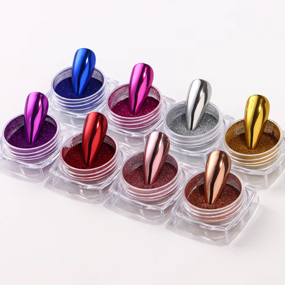Poudre à ongles miroir chromé