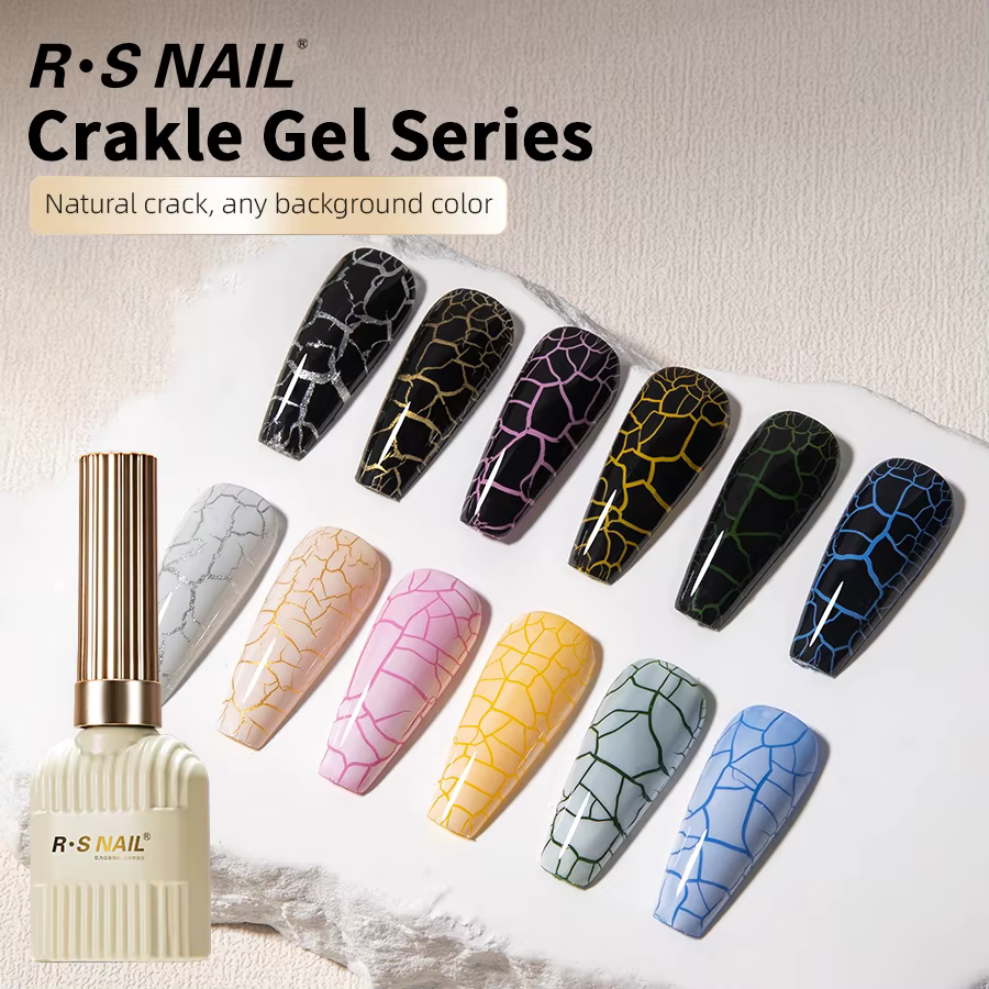 RSNAIL Crackle Gel vernis à ongles naturel sec bricolage Nail Art Cracking Gel