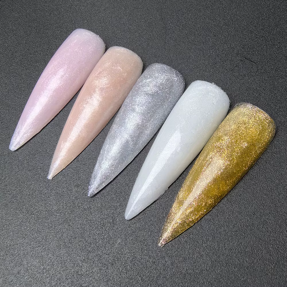 Jillnails Shimmer Nude Gel Nail Builder 100g Glitter Scintillant Blanc Or Argent Rose