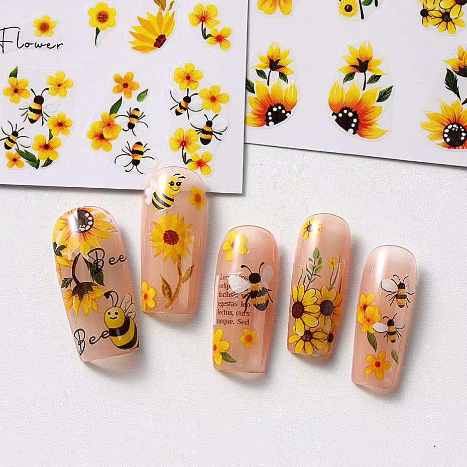Autocollants floraux pour Nail Art