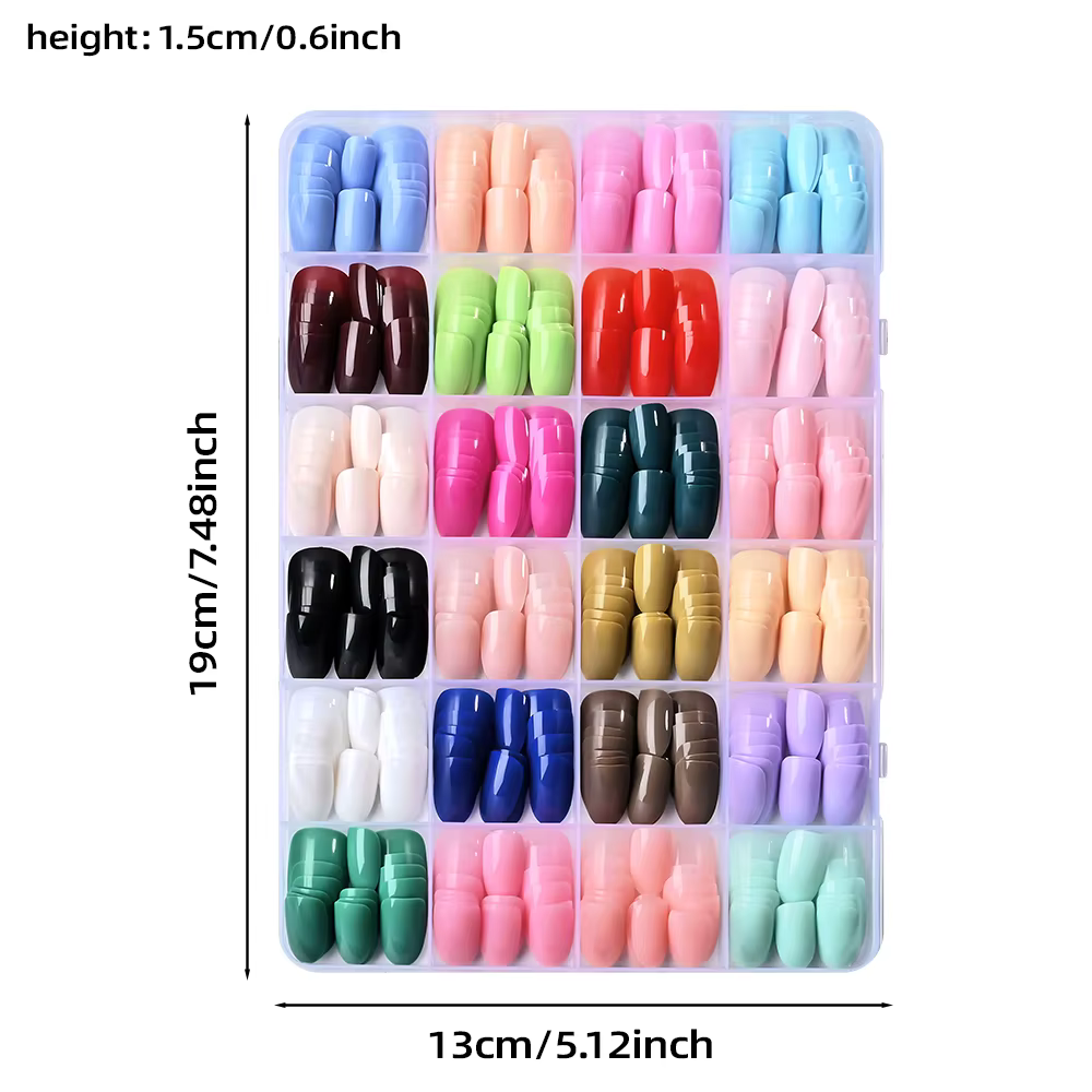 Faux ongles en amande courte 24 couleurs, effet macaron, brillants, faible saturation, vert, rouge, rose, couvrance totale, faux ongles d'été