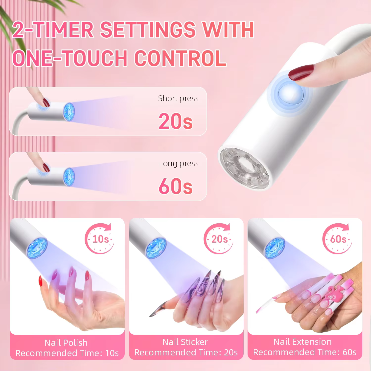 UV LED lampe à ongles LED lumière UV avec pince et Tube Flexible manucure sèche UV