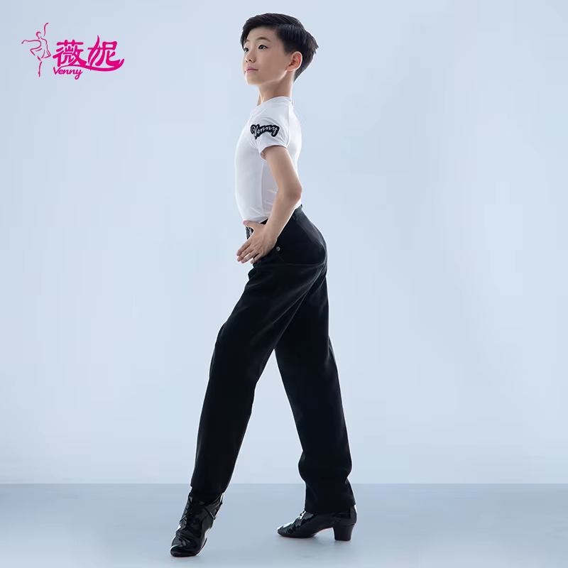 Vennystyle robe de danse latine chemise de compétition pour hommes sur mesure pour les costumes de danse de salon de performance de salle de bal Standard