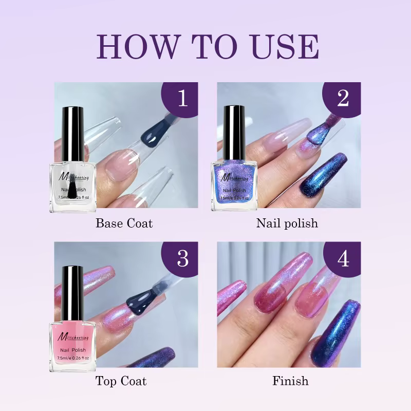Verhéritage à ongles caméléon nacré, vernis à ongles huileux scintillant, sans pelage, sans odeur, sans décoloration, vernis à ongles sans lampe, salon
