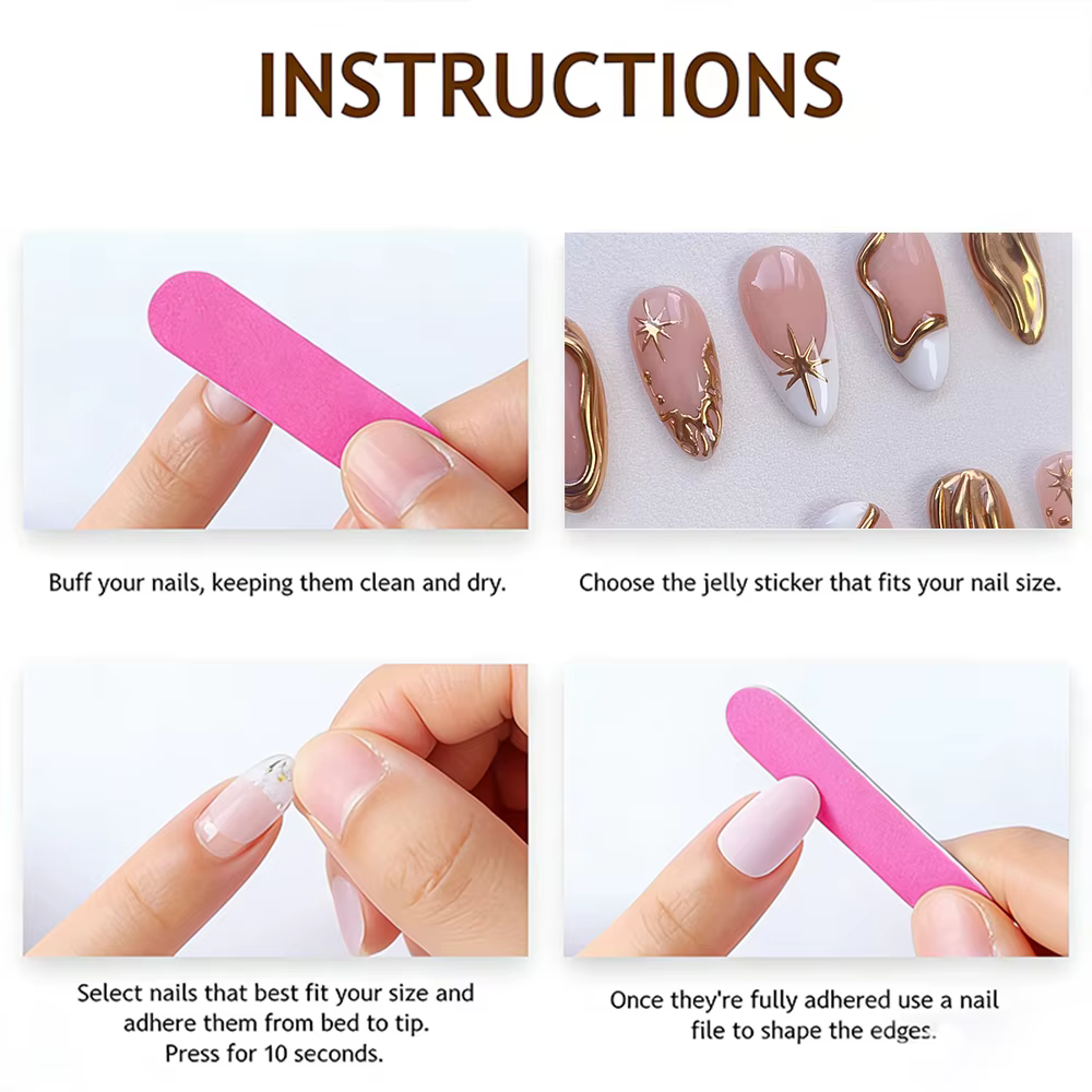 10 pièces/boîte Faux ongles à presser en acrylique