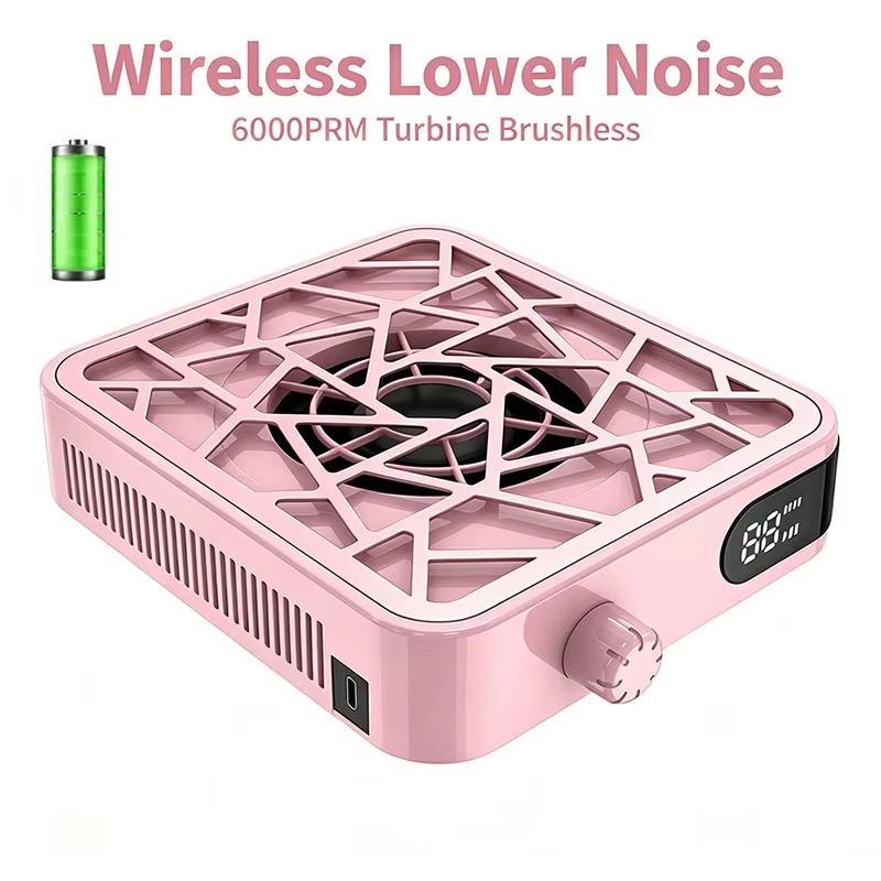 Aspirateur à poussière pour ongles professionnel rechargeable, puissant, avec aspiration réglable et faible bruit