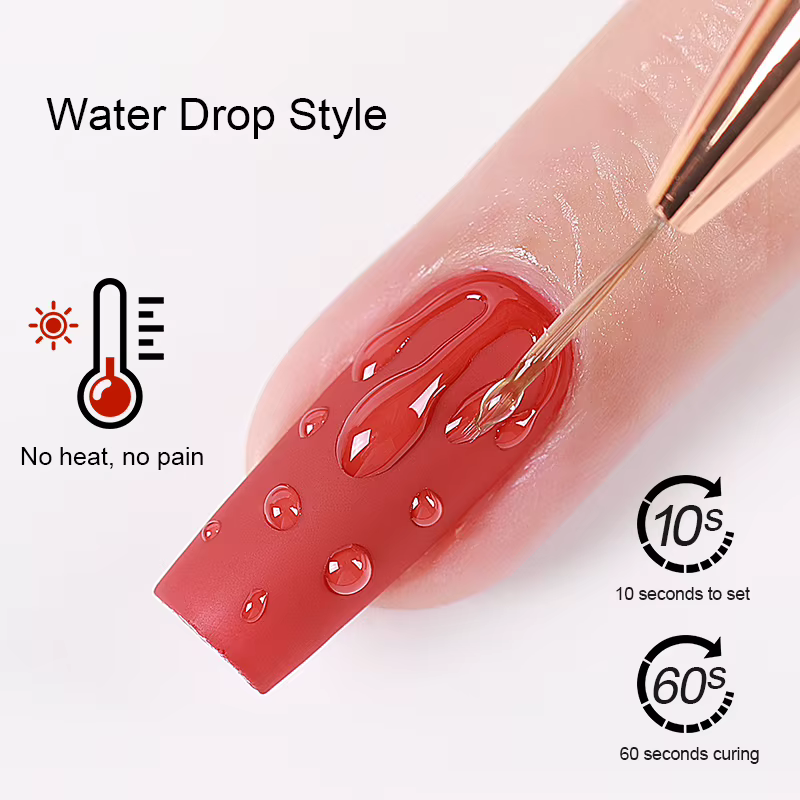MXSI 15ml goutte d'eau Gel modélisation Gel vernis à ongles Nail Art travail Transparent Texture claire Gel