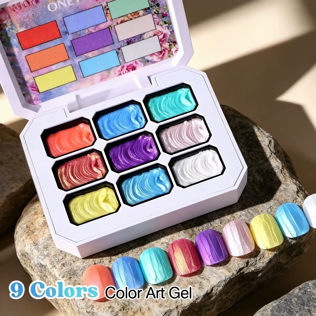 Vernis à ongles gel 3D effet aurore 9 couleurs