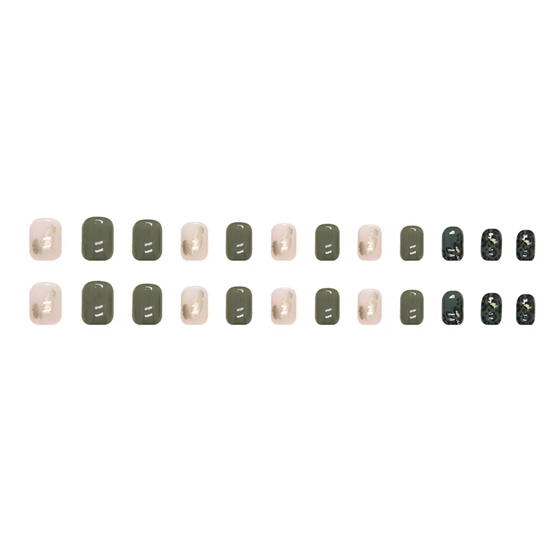 24 morceaux d'ongles courts à pression de style ins (forme carrée)