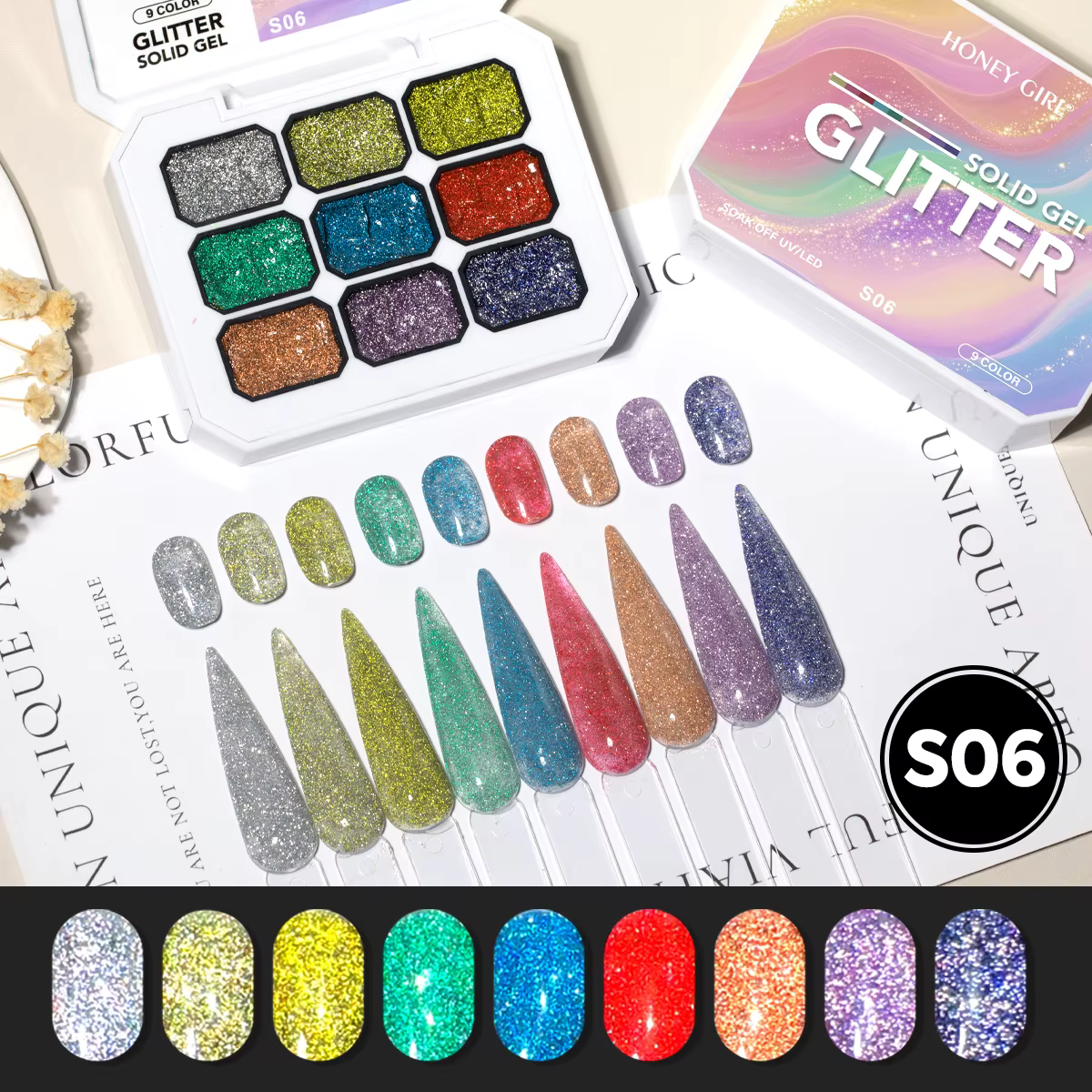 Vernis à ongles en gel brillant 9 couleurs