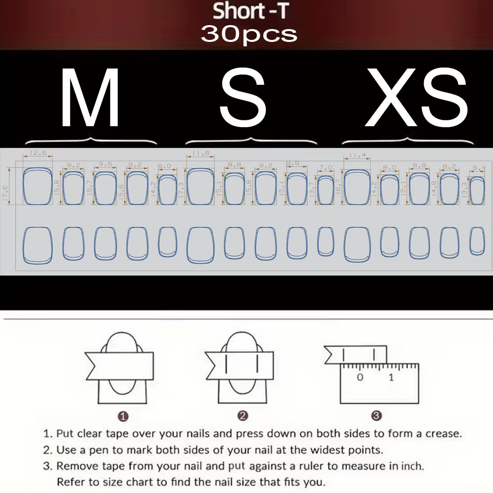 30 pièces faux ongles en Gel œil de chat bleu profond XS/S/M couverture complète carré conception de forme courte