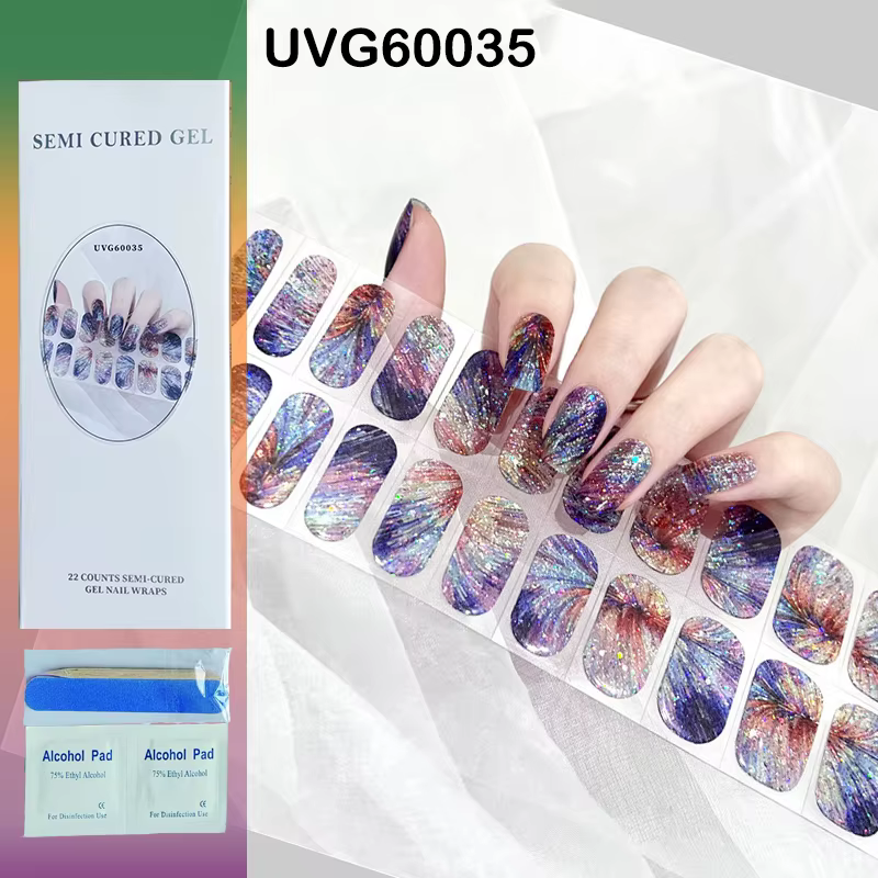 Bandes de gel semi-durcies adhésives pour ongles