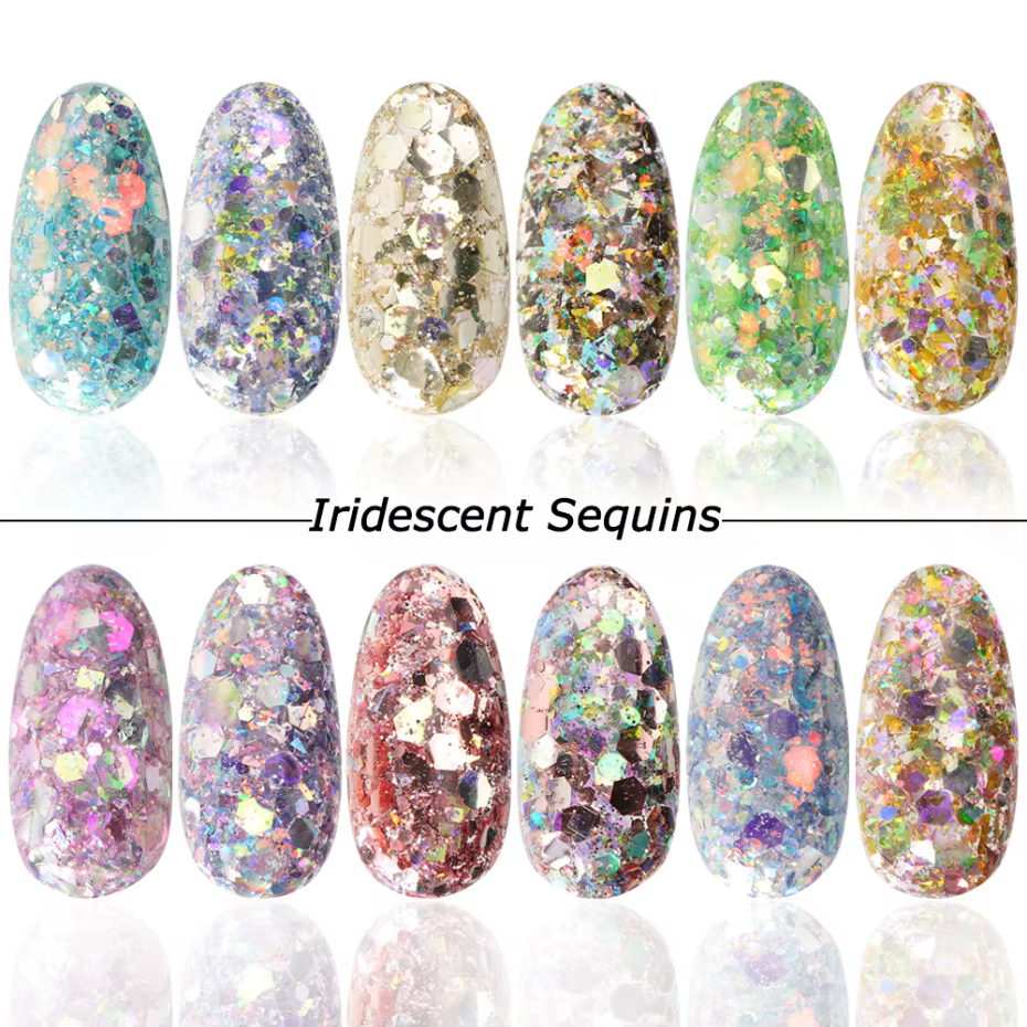 Mermad – paillettes hexagonales mixtes irisées pour ongles