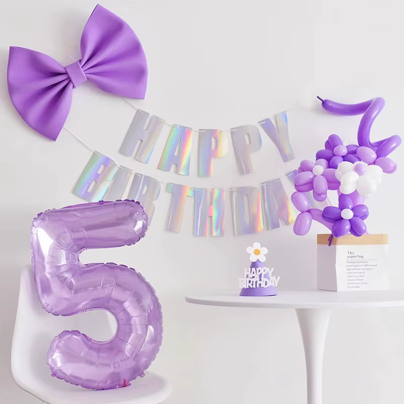 Ballon numérique en gelée de cristal violet/bleu/rose, 32 pouces, 1 pièce, décor de fête d'anniversaire pour enfants, accessoires de photographie, fête surprise pour adultes