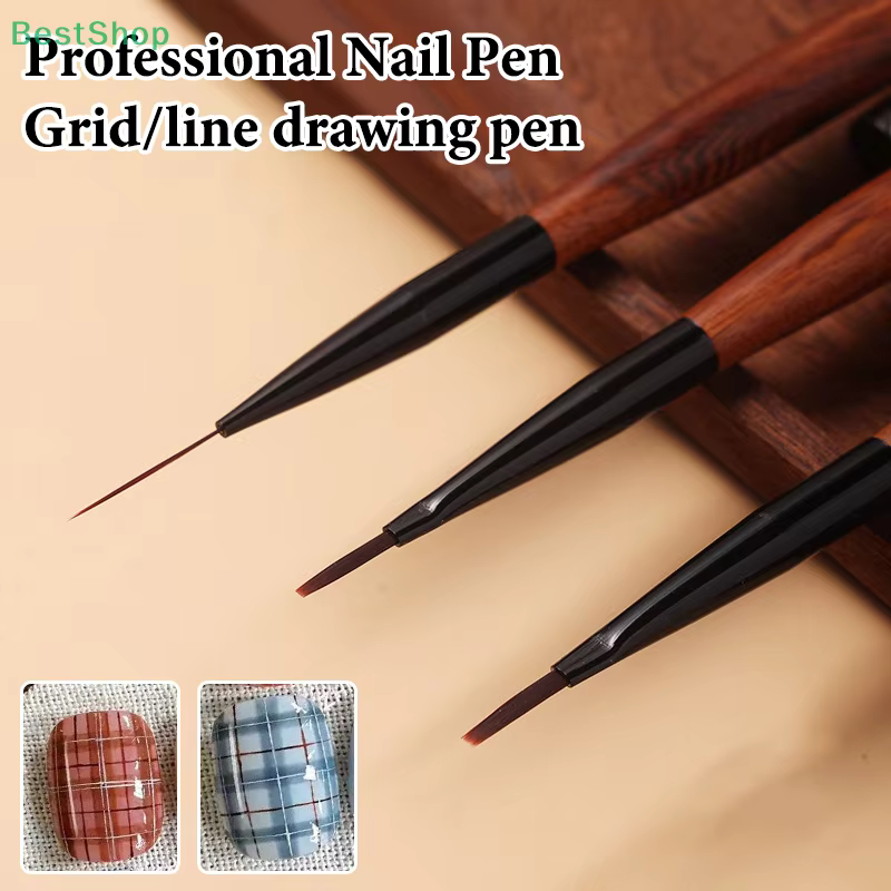 ♥ Bois de santal Nail Art peinture et stylo à rayures outil d'art des ongles pinceaux