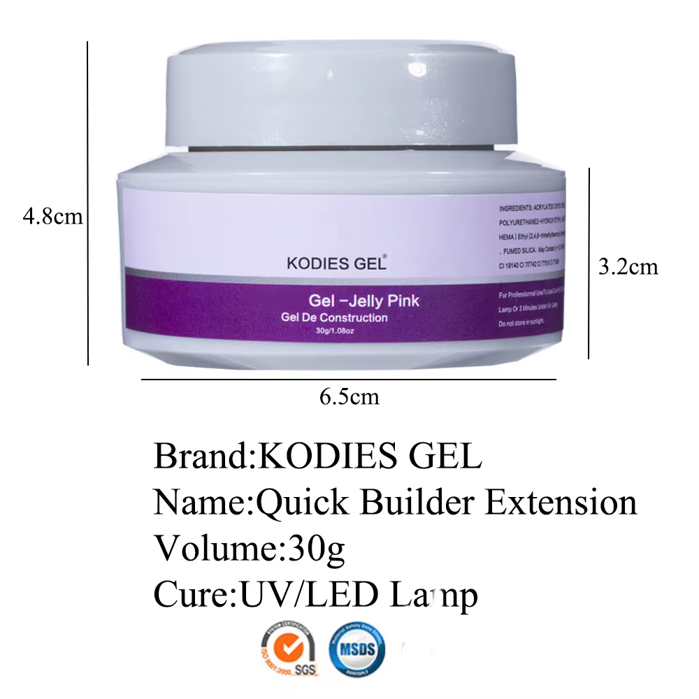 KODIES GEL 30g constructeur Extension Gel pour ongles pour clair blanc rose Construction UV dur Gellak Camouflage acrylique manucure Sculptin