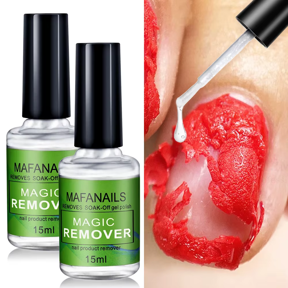 MAFANAILS-Dissolvant Magique pour Verhéritage à Ongles, Gel UV, Dissolvant Rapide, Semi Continu, Verhéritage à Ongles, Colle Annulée, 15ml, 15ml