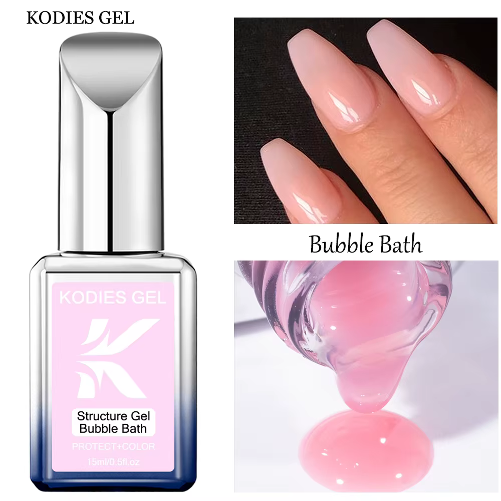 KODIES GEL Base en caoutchouc Gel vernis bain moussant Camouflage couleur manteau tremper UV Pastel ongles Gel