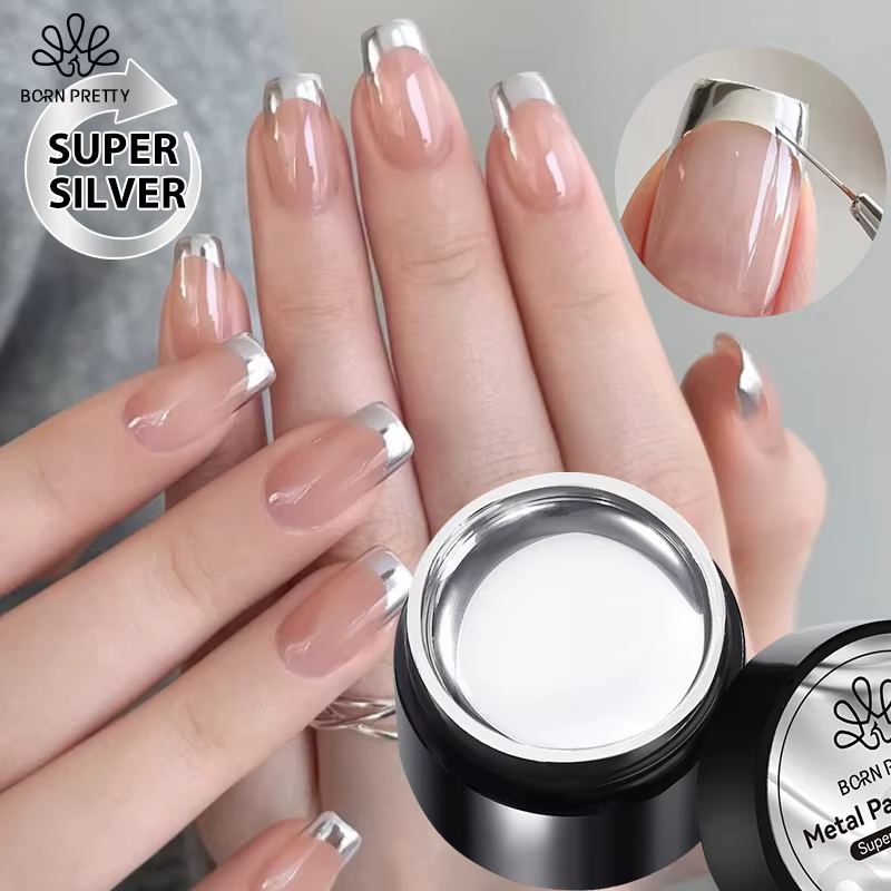 BORN PRETTY Vernis à ongles gel métallique super argenté pour bricolage