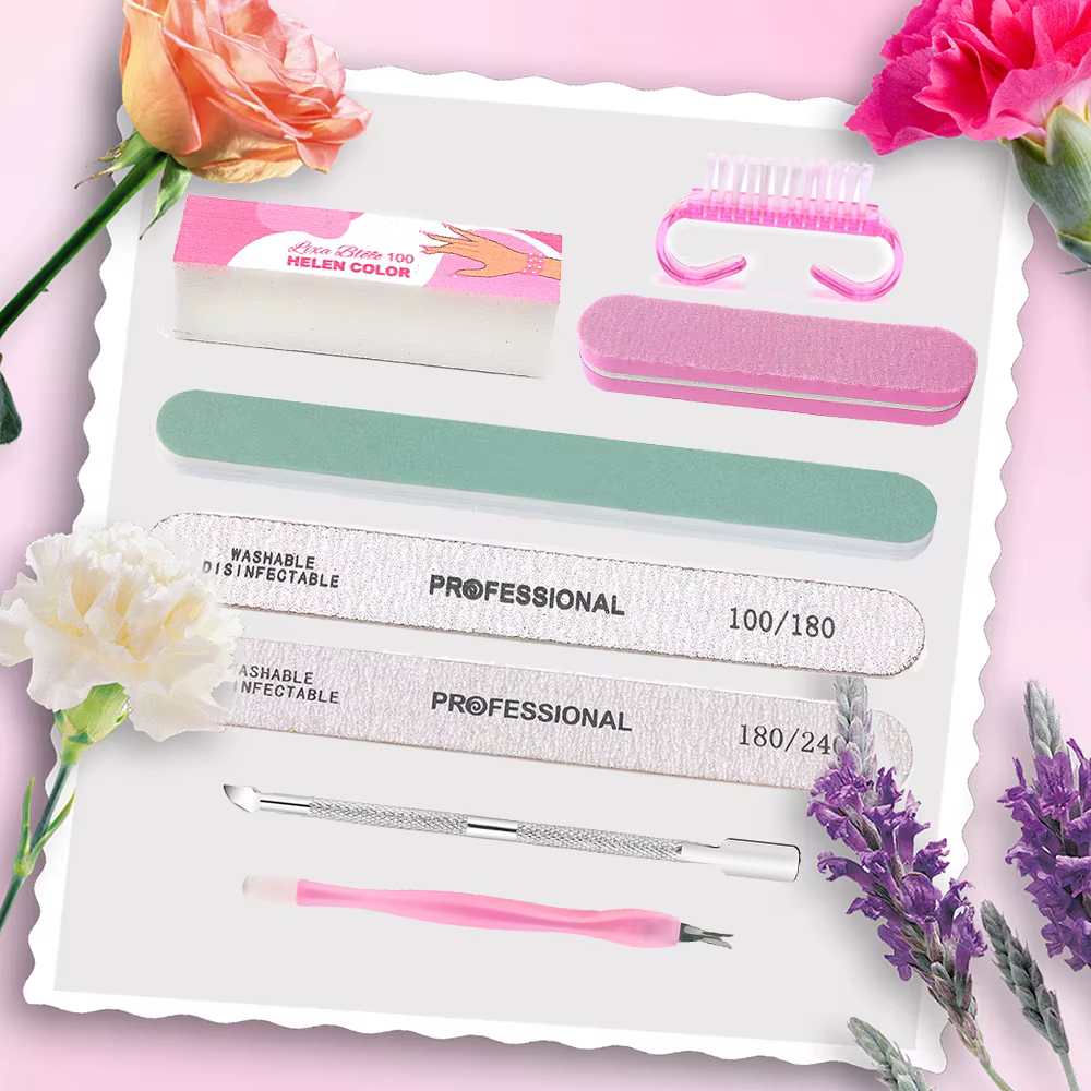 Kit d'outils de manucure et pédicure professionnel 8 pièces/ensemble : lime à ongles