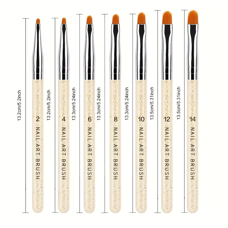 7 pièces/ensemble Nylon cheveux UV Gel acrylique Nail Art constructeur brosse stylo stylos à dessin pour la conception des ongles fournitures pour les professionnels